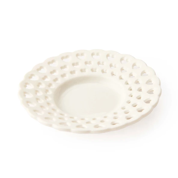 6'lı Porselen Çay Tabağı - Beyaz - 11 cm - 2