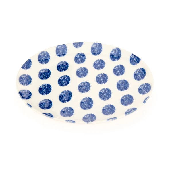 Porselen Madre Pasta Tabağı - Mavi - 19 cm - 2