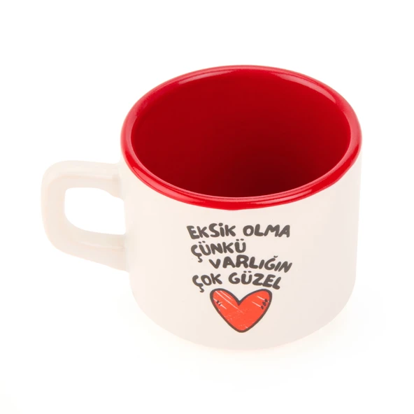 Tasarım Eksik Olma Çünkü Varlığın Çok Güzel Sloganlı Venüs Kupa - Renkli - 195 ml - 3