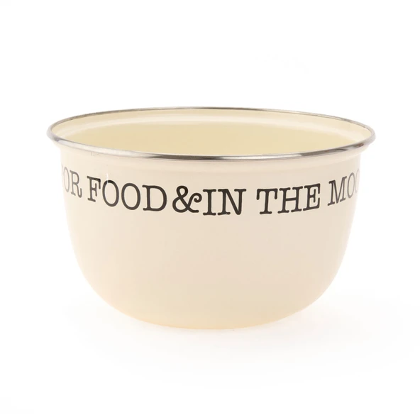 Emaye Karıştırma Kabı - Krem - 23 cm