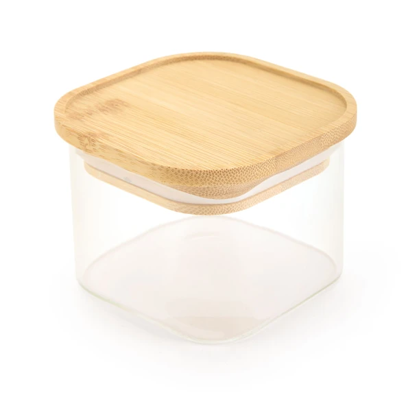 4'lü Cam Kahvaltılık - Şeffaf / Açık Kahverengi - 10x10 cm - 3