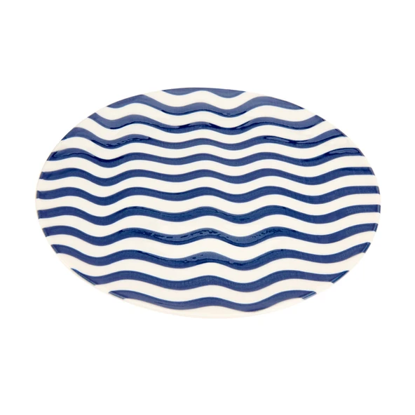 Porselen Panarea Servis Tabağı - Mavi - 25 cm - 2