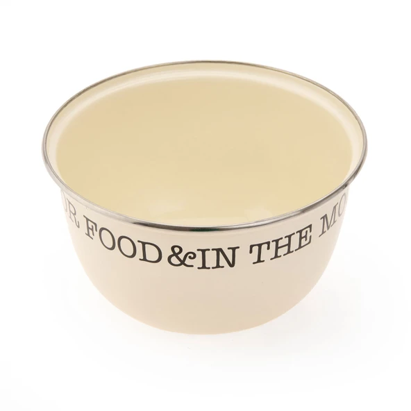 Emaye Karıştırma Kabı - Krem - 23 cm - 2