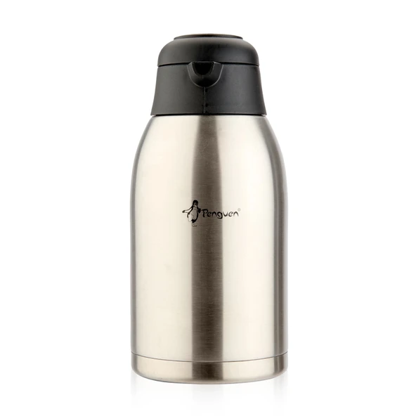 Premium Çelik Çay Termosu - Inox / Siyah - 2,5 lt - 3
