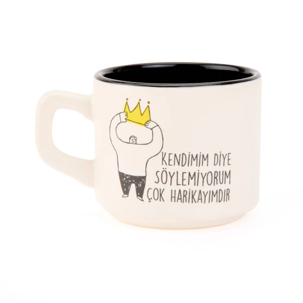 Tasarım Kendimim Diye Söylemiyorum Sloganlı Venüs Kupa - Renkli - 195 ml - 2