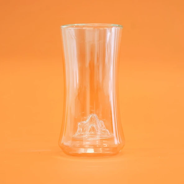 Çift Cidarlı Figürlü Meşrubat Bardağı - Şeffaf - 300 ml