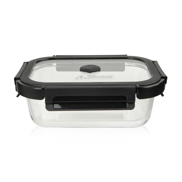 Kilitli Cam Saklama Kabı - Şeffaf - 640 ml - 3