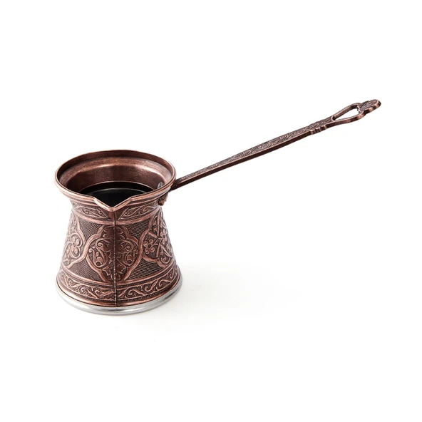 Metal Desenli Cezve No:4 - Kahverengi - 170 ml - 2