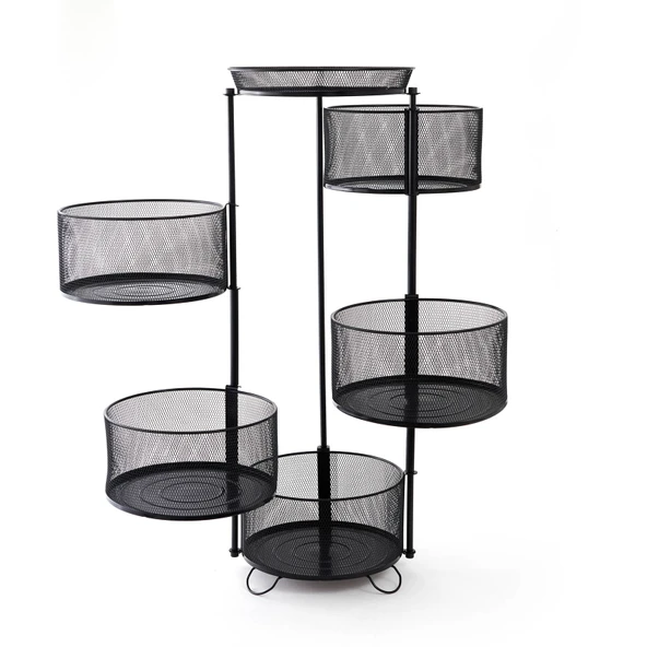 Design 5 Katlı Metal Sebze ve Meyvelik - Siyah - 2