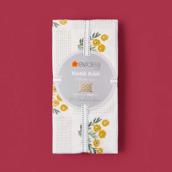 Soft Folky 2'li Yastık Kılıfı - Beyaz - 50x70 cm - 3