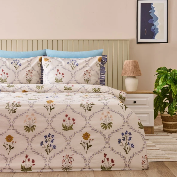 Soft Nostra Çift Kişilik Nevresim Takımı - Ekru