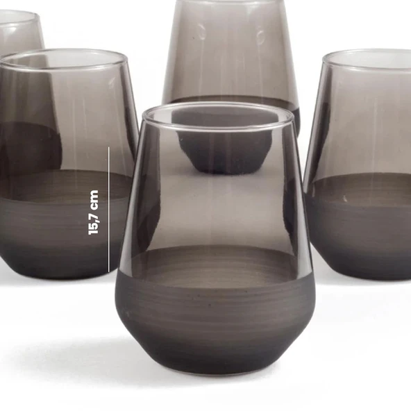 Matte 6'lı Bardak - Füme - 420 ml - 3