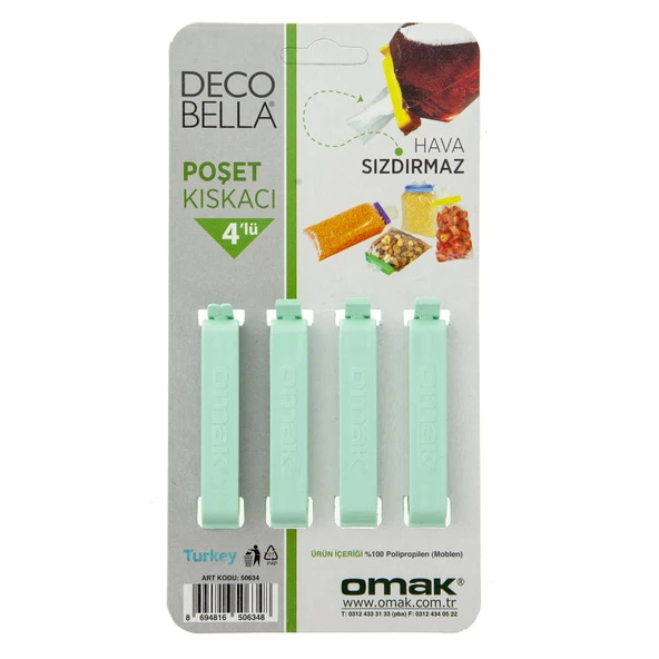 4'lü Büyük Boy Poşet Kıskacı - Asorti - 3