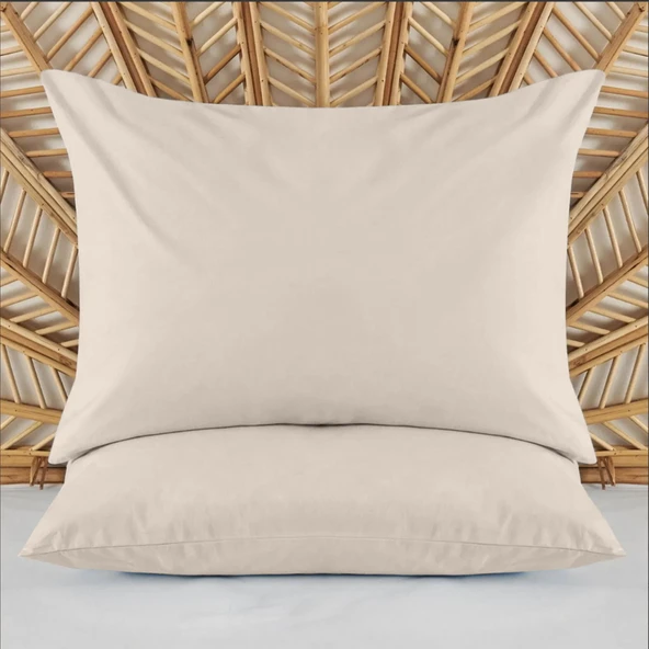 Soft Basic 2'li Yastık Kılıfı - Bej - 50x70 cm ürün görseli 1