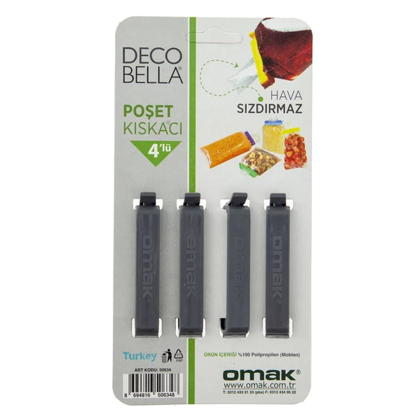 4'lü Büyük Boy Poşet Kıskacı - Asorti - 2