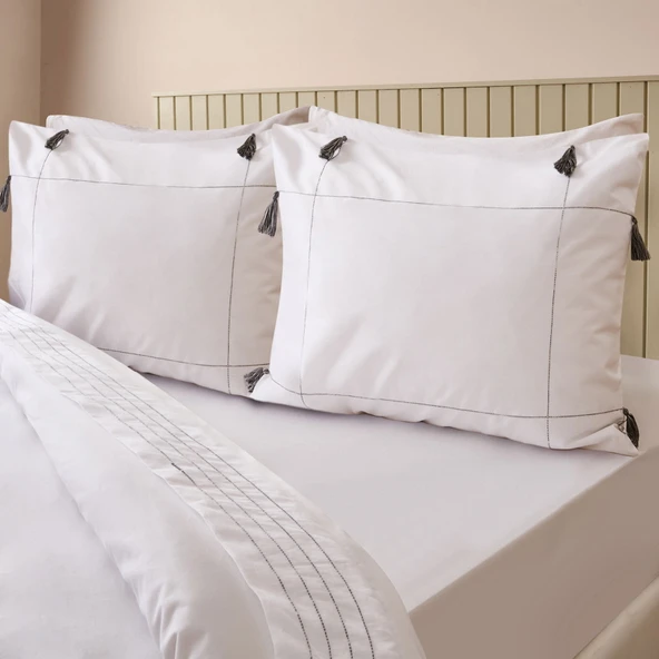 Soft Ethnic Çift Kişilik Nevresim Takımı - Beyaz - 2