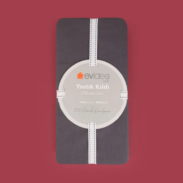 Soft Basic 2'li Yastık Kılıfı - Antrasit - 50x70 cm - 3