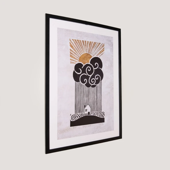 Deco Soleado Tablo - Gri / Siyah - 70x50 cm - 2