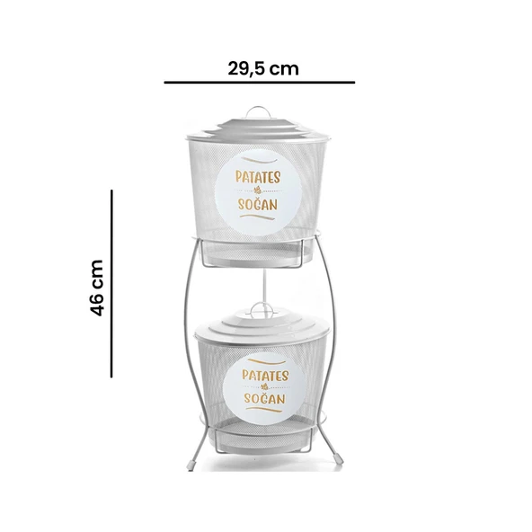 Metal 2 Katlı Sebzelik - Beyaz - 2