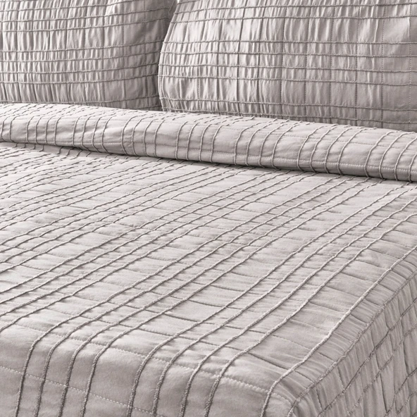 Soft Elit Çift Kişilik Yatak Örtüsü Seti - Gri - 200x230 cm - 2
