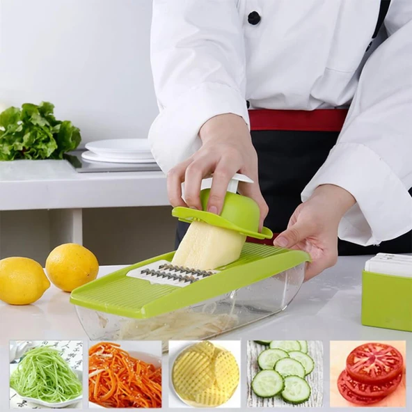 Fonksiyonel Şarjörlü 5 Aparatlı Rende - Yeşil - 2