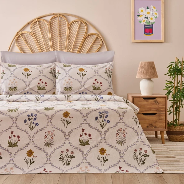 Soft Nostra Tek Kişilik Pike Takımı - Ekru ürün görseli