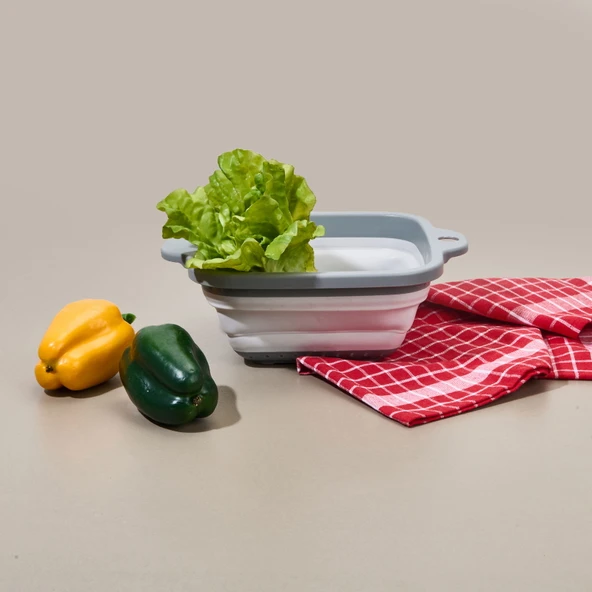 Akordeon Kare Süzgeç - Gri