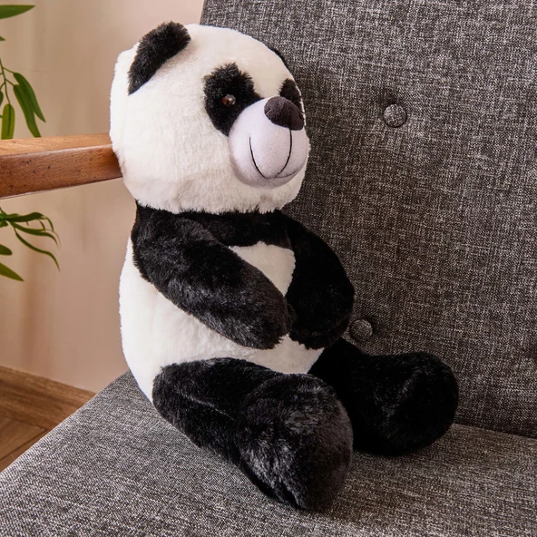 Soft Panda Figürlü Yastık - Siyah / Beyaz - 35 cm - 3