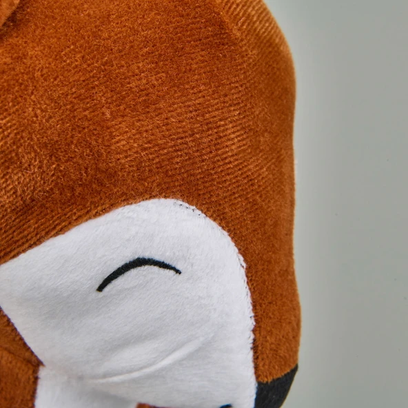 Soft Tilki Figürlü Yastık - Kahverengi - 25x25 cm - 3