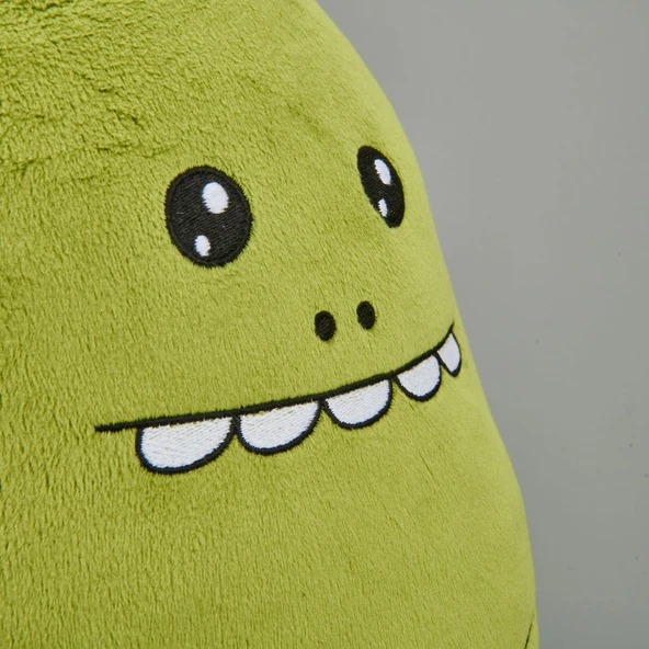 Soft Dinozor Figürlü Yastık - Yeşil - 30x33 cm - 3