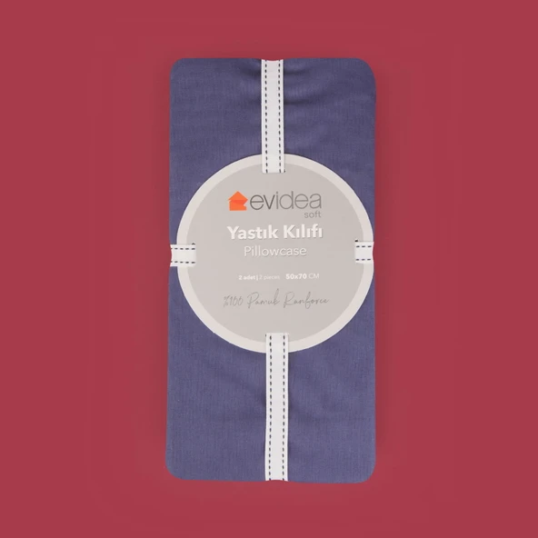 Soft Basic 2'li Yastık Kılıfı - Lacivert - 50x70 cm - 3
