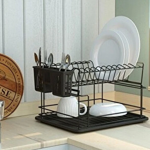KB010 2 Katlı Bulaşıklık - Siyah - 2