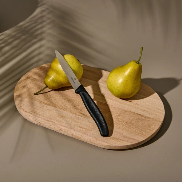 6.7733 Tırtıklı Soyma Bıçağı - Siyah - 10 cm