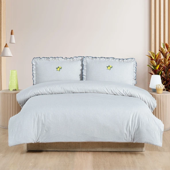 Soft Nila Çift Kişilik Nevresim Takımı - Mavi - 2