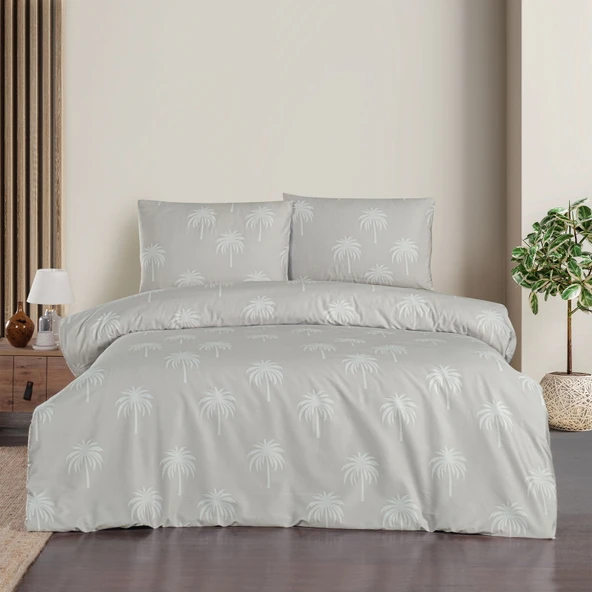Soft Palmia Çift Kişilik Nevresim Takımı - Bej - 2