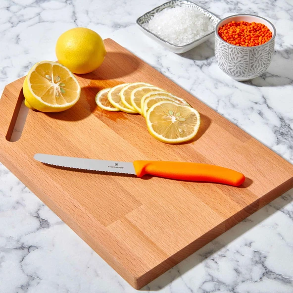 6.7836.L119 Tırtıklı Domates ve Sosis Bıçağı - Turuncu - 11 cm