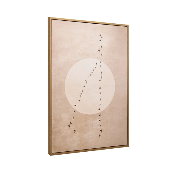 Deco Pajaros Tablo - Bej - 90x60 cm - 3