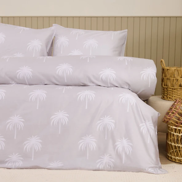 Soft Palmia Çift Kişilik Nevresim Takımı - Bej