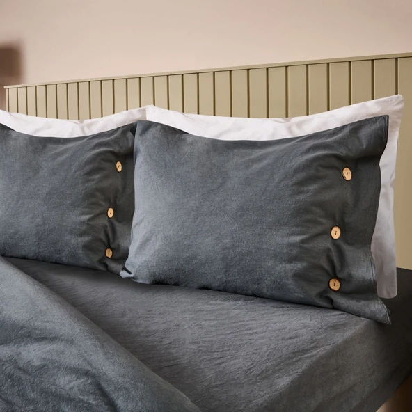 Soft Anthracite Çift Kişilik Nevresim Takımı - Antrasit - 2