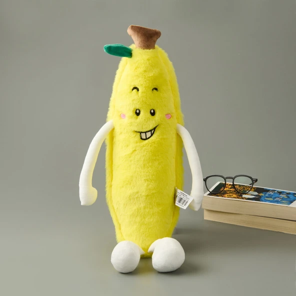 Soft Muz Figürlü Yastık - Sarı - 55x15 cm - 3