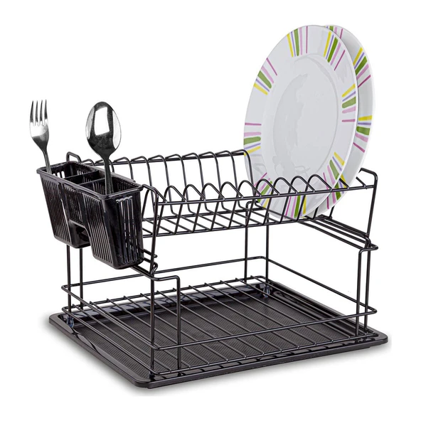 KB010 2 Katlı Bulaşıklık - Siyah