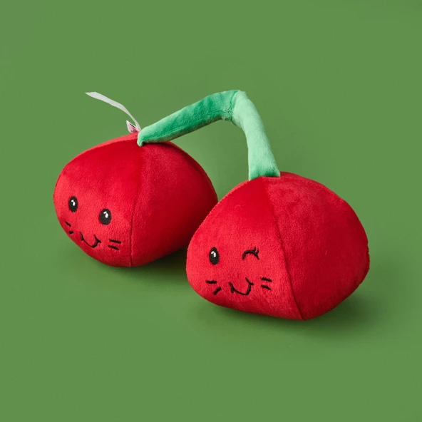 Soft Kiraz Figürlü Yastık - Kırmızı - 25 cm - 3