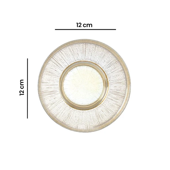 14304 Çizgili Bal Lüsterli Çay Tabağı - 12 cm - 2