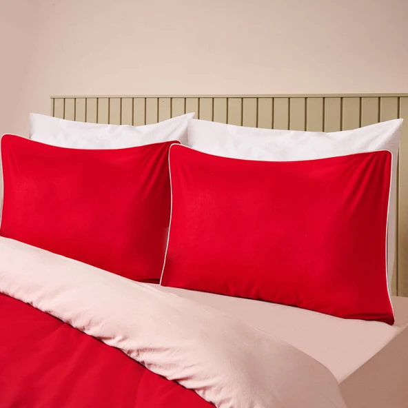 Soft Love Çift Kişilik Nevresim Takımı - Kırmızı / Pembe - 2