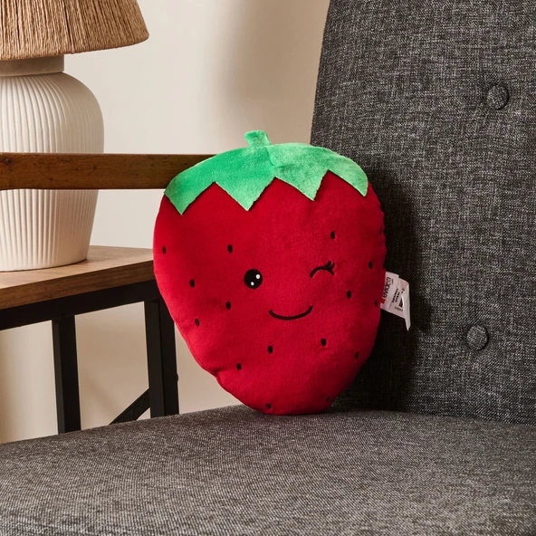 Soft Çilek Figürlü Yastık - Kırmızı - 25 cm ürün görseli 1