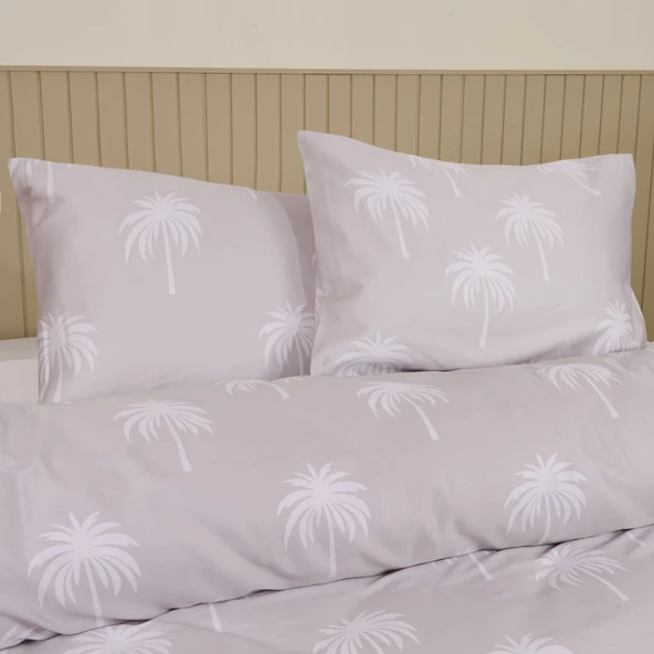 Soft Palmia Çift Kişilik Nevresim Takımı - Bej - 3