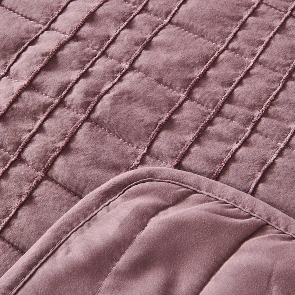 Soft Elit Çift Kişilik Yatak Örtüsü Seti - Mürdüm - 200x230 cm - 3