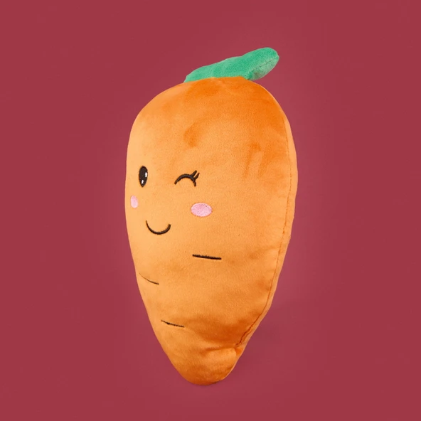 Soft Havuç Figürlü Yastık - Turuncu - 25 cm - 3