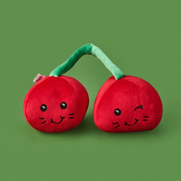 Soft Kiraz Figürlü Yastık - Kırmızı - 25 cm - 2