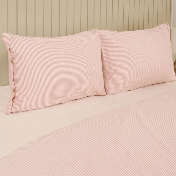 Soft Stripe Tek Kişilik Nevresim Takımı - Kiremit - 3